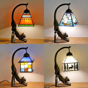 

Eastern Mediterranean Retro E27 LED Cat Table Lights Bedroom Living Room Study Lighting Cat Table Lamps Fixtures Luminaire Avize