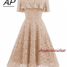 Angelsbridep 1950 S v-образным вырезом с коротким Бальные платья Sexy v-образным вырезом Кепки плеча Кружево высокое качество 8th Класс Вечерние платья Лидер продаж