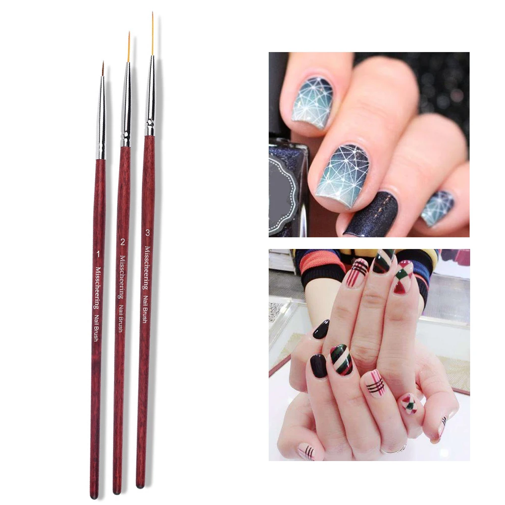 

3 Types Fine Hand Painted Nail Art Pencil Dotting Tools Round Tip Watercolor Drawing Brush Pen Manicure Nail Art Tool