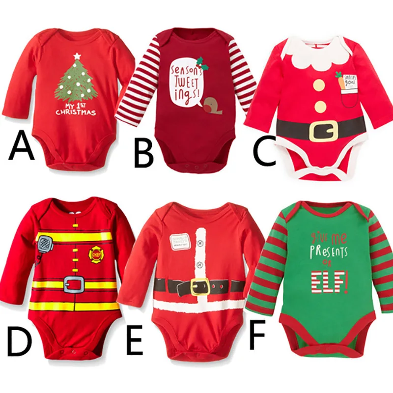 

Autumn and winter wear baby men and women Christmas jumpsuit cotton triangle long sleeve baby jumpsuit baby clothing 2019 New