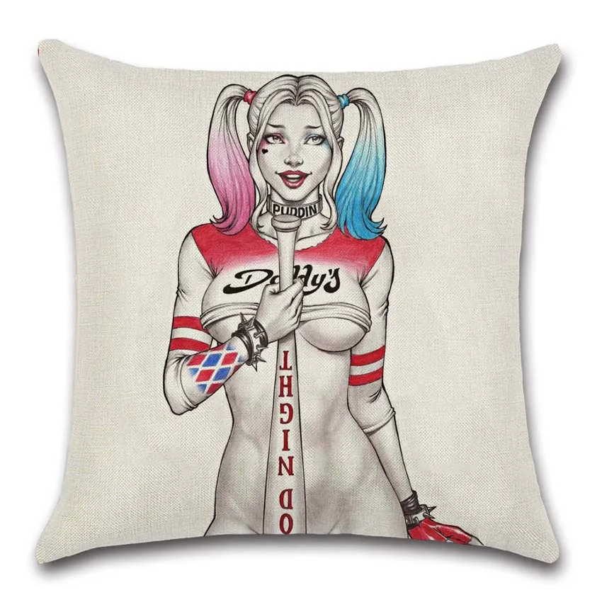 Harley Quinn Movies comic printed Чехлы для подушек вечерние украшения для дома диван подушка для кресла сиденья чехол подарок для друга