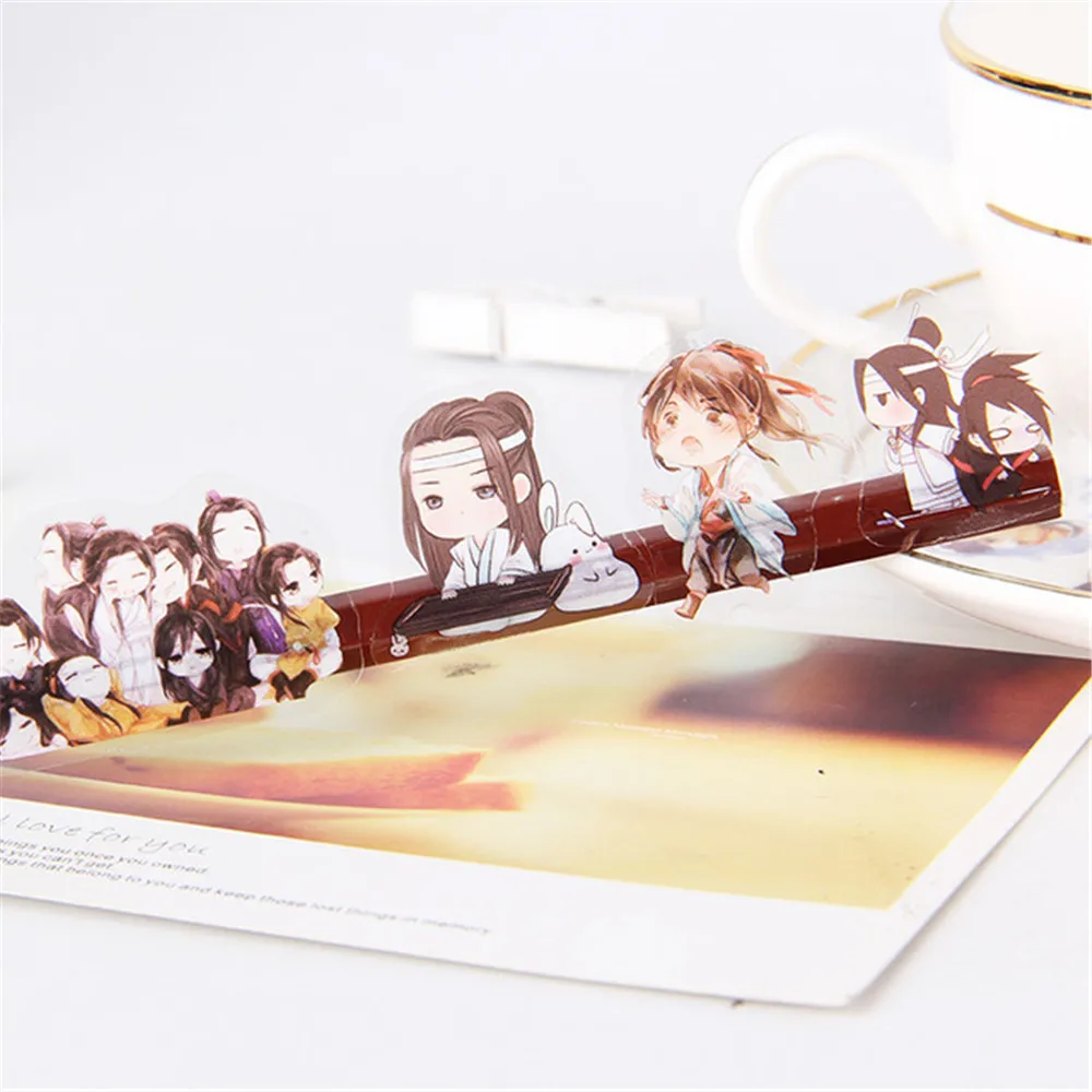 6 листов Mo Dao Zu Shi самоклеющиеся наклейки прозрачные ПВХ DIY скрапбукинг украшения канцелярские дневники наклейки детские подарки