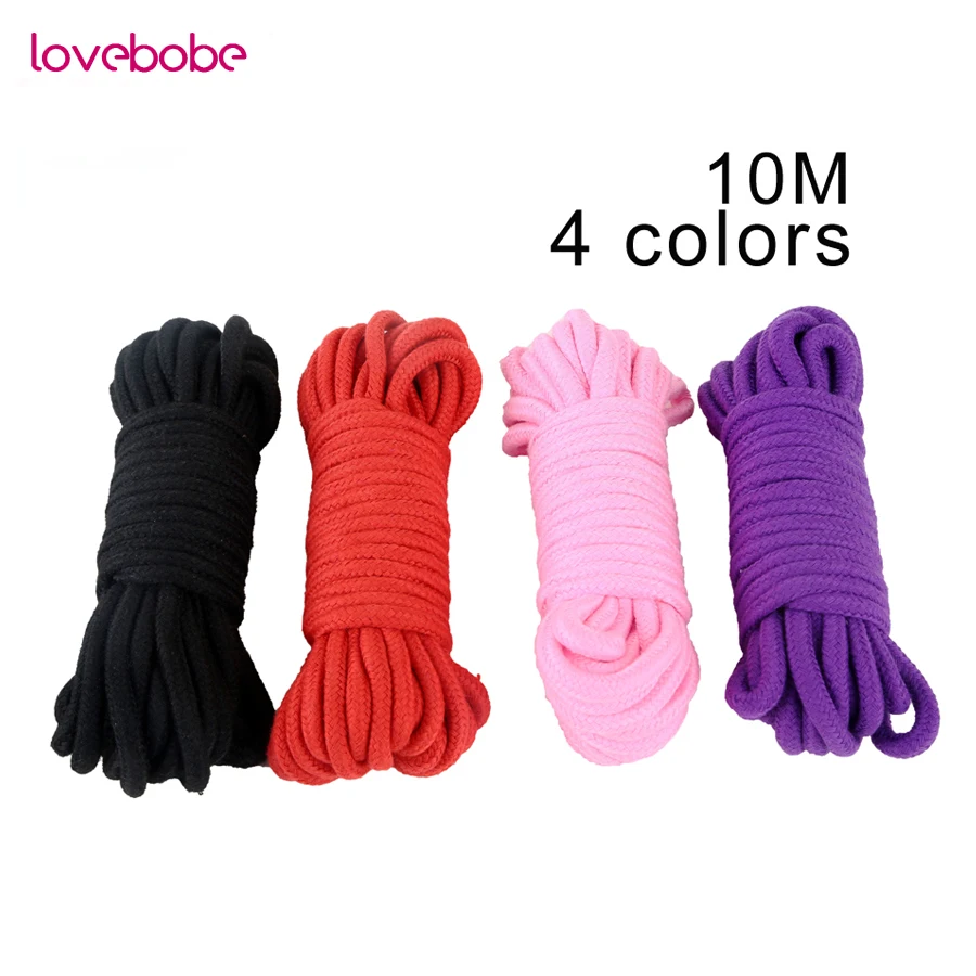 LUOEM Cuerda de algod/ón suave de uso m/últiple 10M Cuerda de atado torcido algod/ón nudo trenzado para adultos Negro rosa p/úrpura rojo paquete de 4