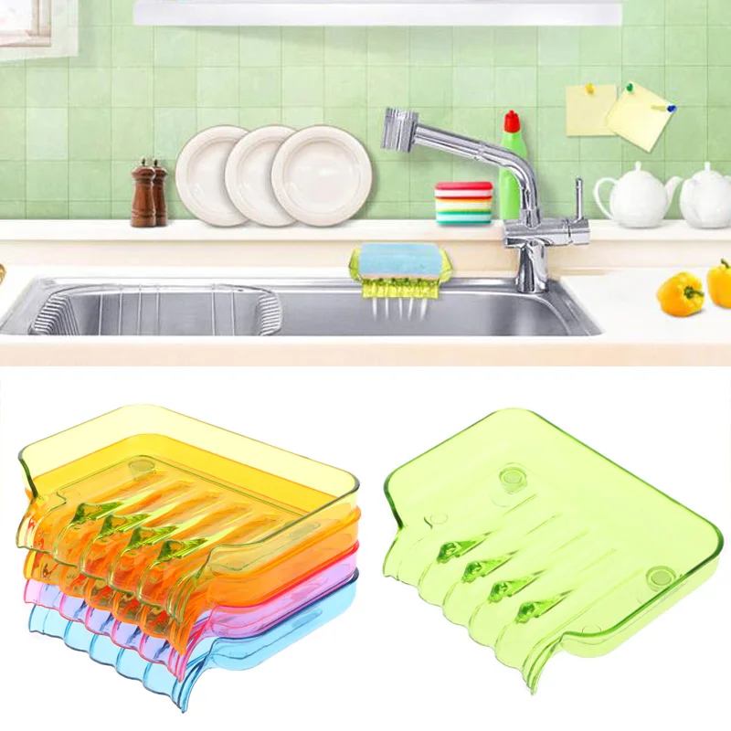 

Bathroom Draining Soap Box Kitchen Sink Sponge Drainage Dish Holder