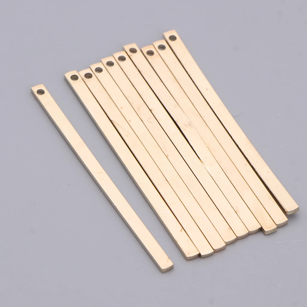 10 Piece Alloy Flat Rectangle Blank Coin Engraving Stamping Charms Tag Pendant Necklace Bracelet Pendants for DIY Jewelry Making