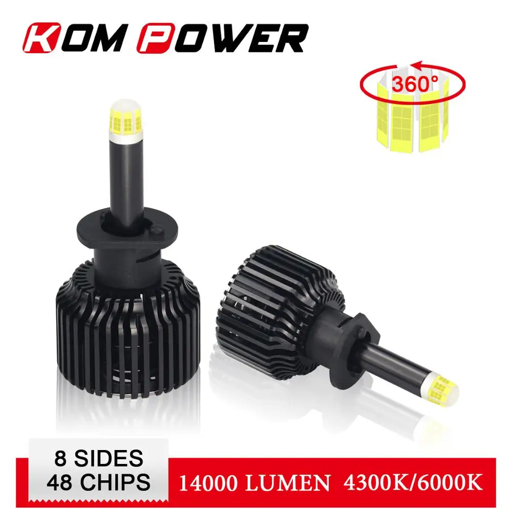 

KOM POWER Auto Lamp H1 LED Headlight Turbo Led H7 Led Bulb Kit H11 360 4300/6000K 14000 Lm HB3 HB4 HIR2 LED H1 LED Bulbs For Car