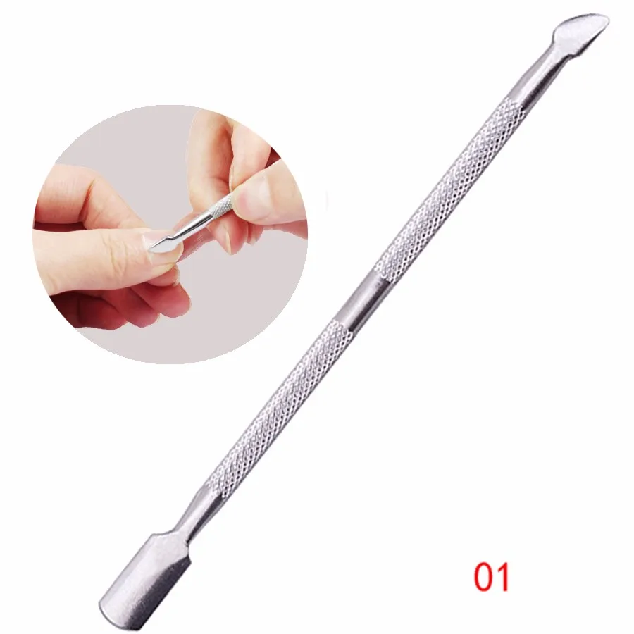 1 Piece Nail Art Spade Cuticle Pusher Pedicure Manicures Repair Callus Nail Care Tool Double Side Cuticle Remove Stainless Steel (7)