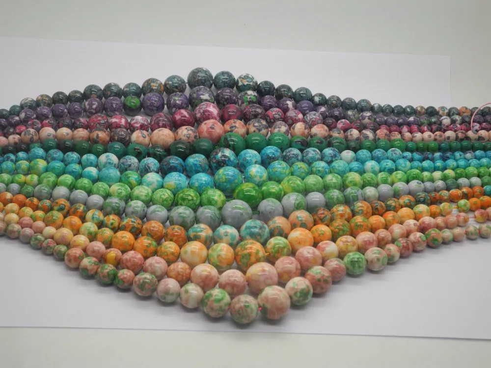 High Quality 6mm//8mm/10mm/12mm 15'' Strand Smooth Round Rain Flower Stones Beads DIY Bracelet Jewely Making | Украшения и
