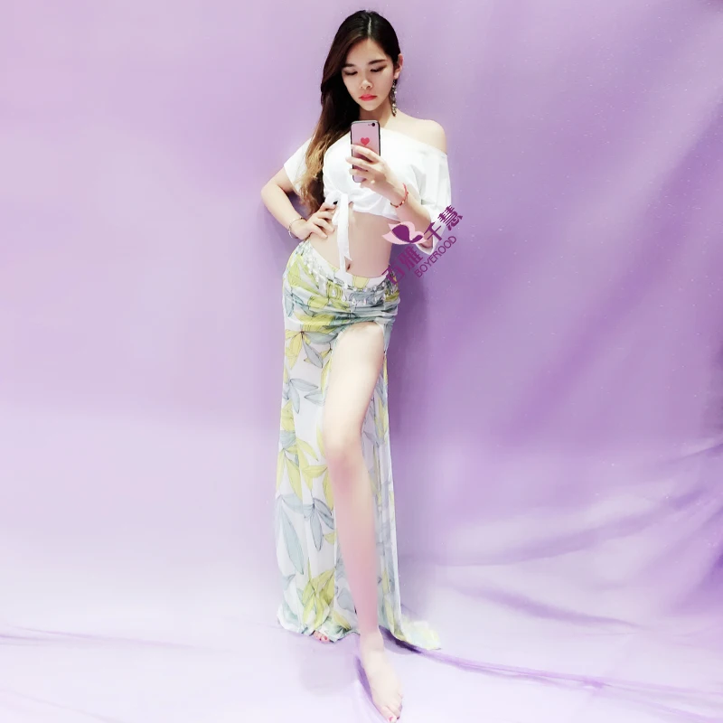 2 pieces top skirt Танец живота Восточный живот индийский Восточный Балади saidi Пышное Платье Костюмы для танцев Одежда браллет и юбка на поясе платье одежда 4409 - Цвет: 2 pieces top skirt