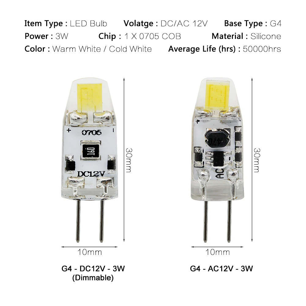 3 Вт 6 Вт мини G4 светодиодный светильник, лампа AC DC 12 В, силиконовая лампа для дома, кухни, капот, светильник, светильник, люстра, лампы, замена галогенов