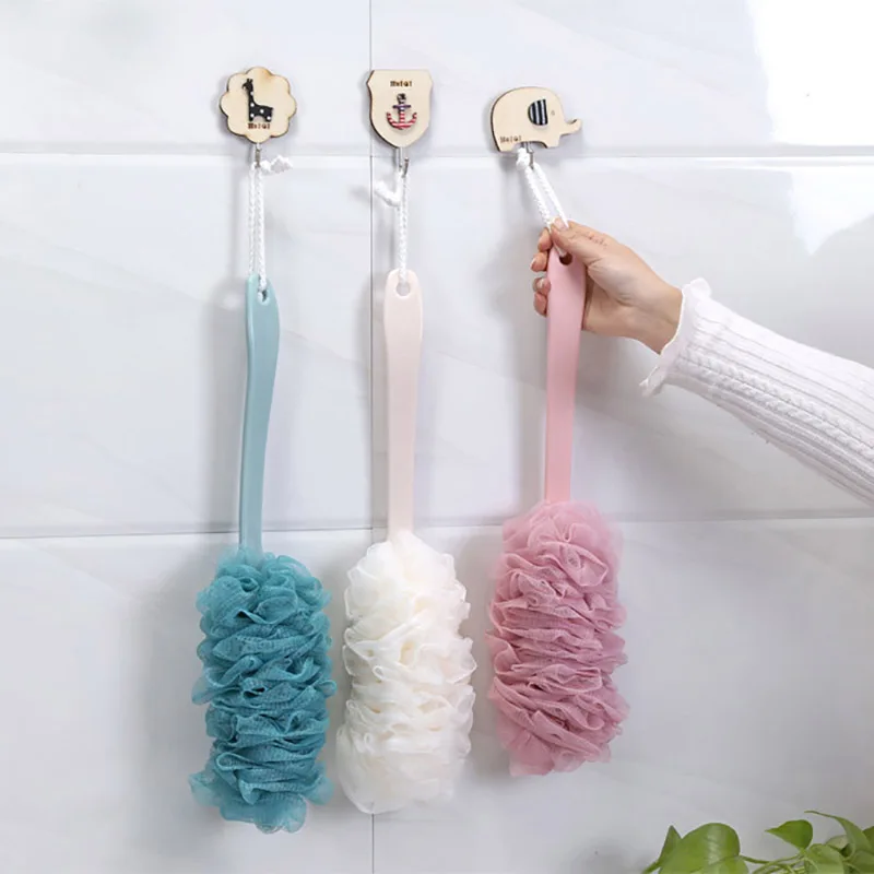 Long Handle Soft Bath Brush Mesh Back Body Massager Brush Sponge For