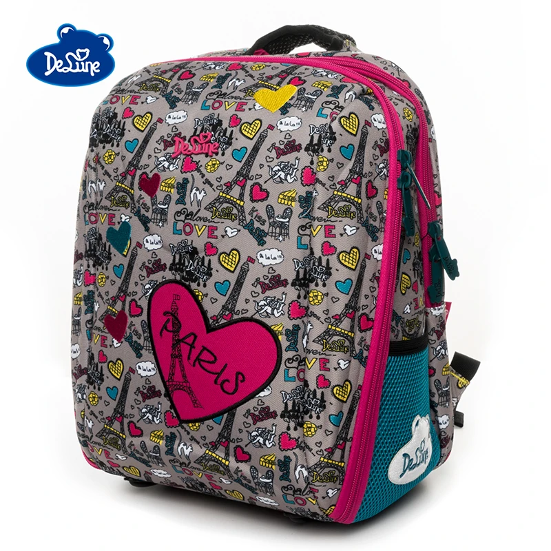 Delune, школьные сумки с рисунком бабочки для девочек и мальчиков, большой мультяшный рюкзак, Детские ортопедические рюкзаки, фиолетовые Mochila Infantil