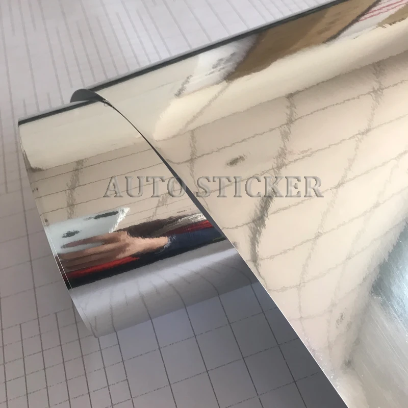 silver mirror chrome film car wraps 1