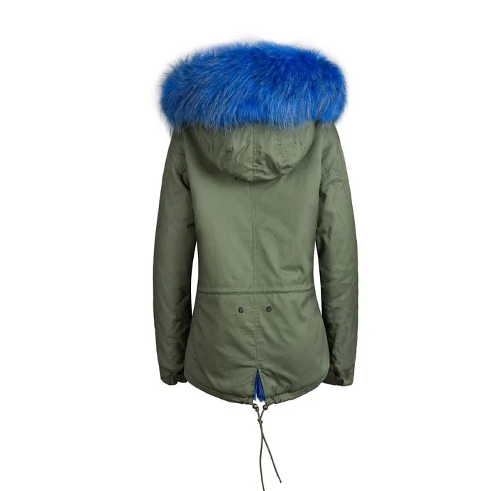 Синее Короткое пальто в Корейском стиле короткая парка с искусственным мехом для куртки Mr