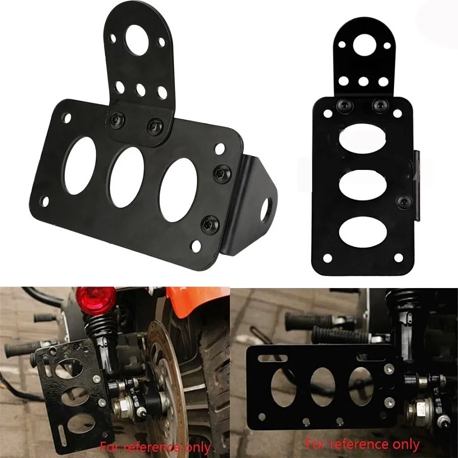 Black Side Mount Motorcycle License Plate Bracket Fit For Harley Chopper Accessories License Plate Bracket (8)