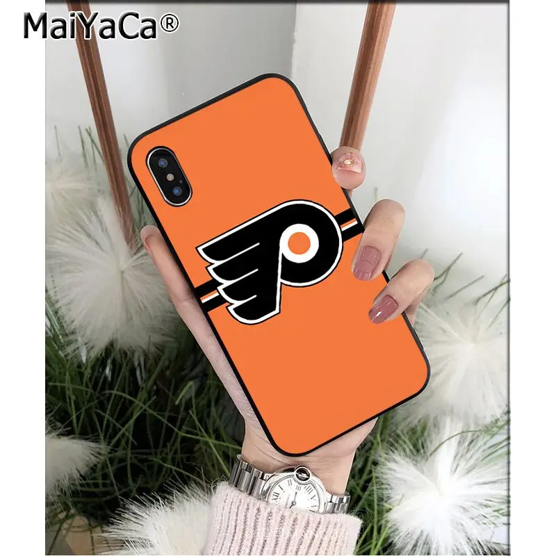 MaiYaCa Philadelphia Flyers ТПУ мягкий черный чехол для телефона чехол для iPhone 5 5Sx 6 7 7plus 8 8Plus X XS MAX XR