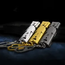 1 шт. открытый двойной трубки 150 дБ высокий децибел свисток кемпинг выживания из нержавеющей стали эхолот баскетбольный судья свисток