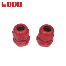 LDDQ Высокое качество 10 шт. IP68 M20 x1.5 водонепроницаемый нейлоновый красный кабельный ввод без водонепроницаемой прокладки пластиковый спиральный Кабельный ввод