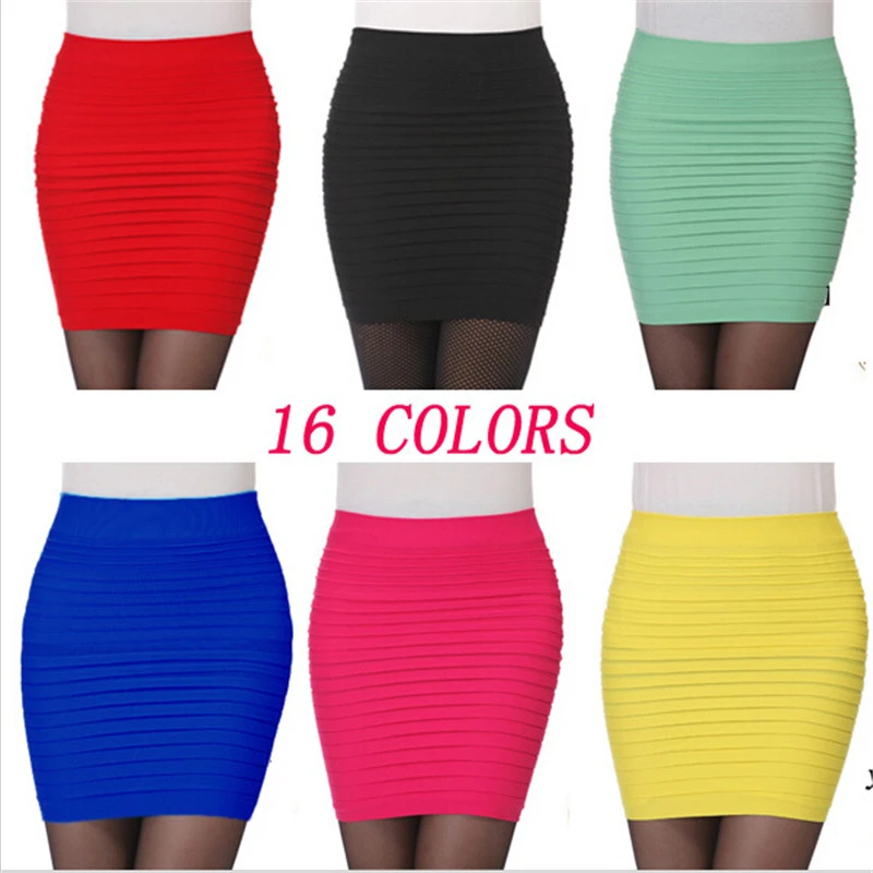 

Summer Skirts Sexy Pencil Skirt Women Slim Skirt Cotton Knit Above Knee Skirt Package Hip High Waist Midi Skirt Nightclub