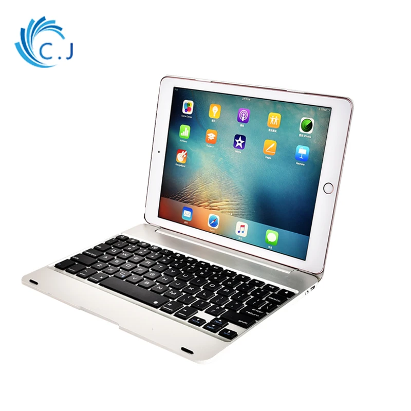 

CJ Bluetooth Wireless Keyboard case Cover For iPad Pro 9.7 Inch iPad Air 1 2 New iPad 2017 2018 9.7,Folding Laptop +7 backlight