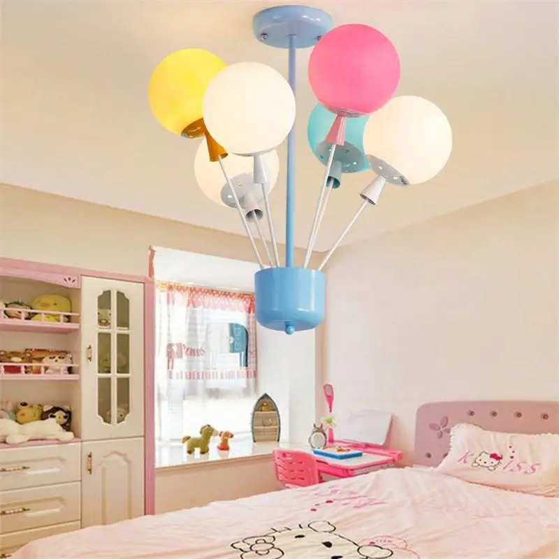 Modern Children Pendant Lamps Glass Colorful Balloon Hanging Lights