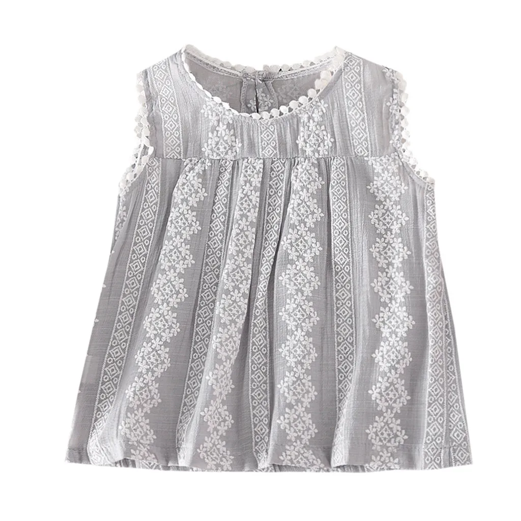 

MUQGEW Toddler Baby Kids Girls Solid Lace Patchwork Tops Vest Casual Clothes Summer Baby Girls Lace Tees