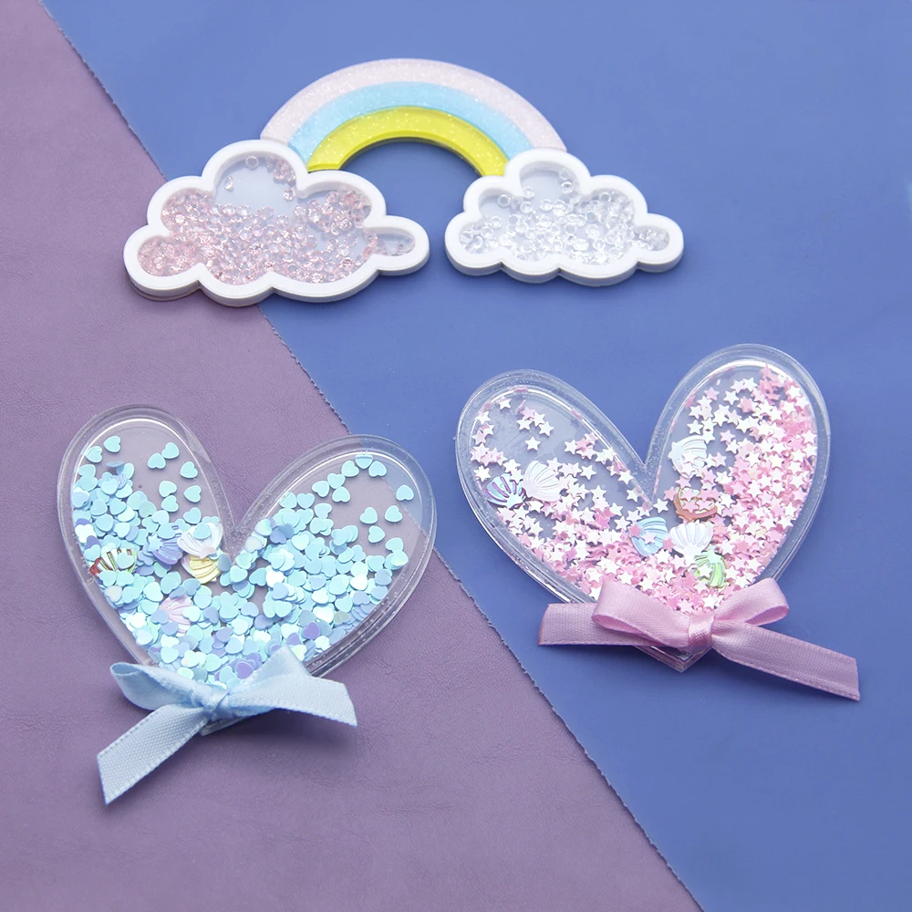 

David accessories Rainbow Acrylic Hot Fashion Liquid Quicksand Cover For Phone DIY Sequin Ice Cream Patch Cases,1Yc7194