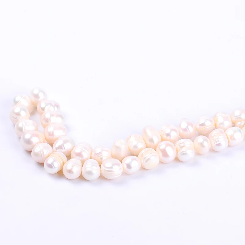 1pack/lot 9-10mm A quality Thread punch Natural freshwater Pearl Loose Beads DIY for Jewelry bracelet necklace