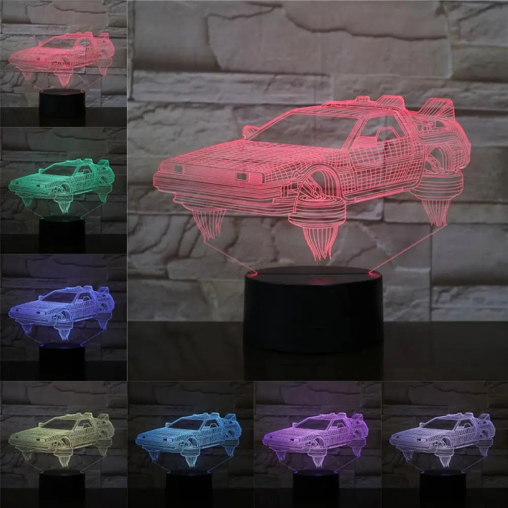 3d светодиодный Ночной светильник летающий автомобиль 3D прикроватный подарок для