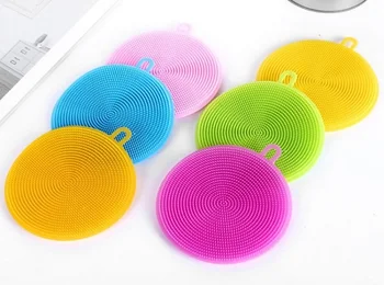 

100pcs Multi-function Magic Silicone Dish Bowl Cleaning Brushes Scouring Pad Pot Pan Wash Brushes Cleaner 6 Colors wen6048