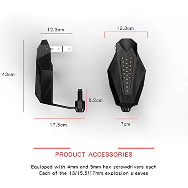 2X7/8 Inch ручка кисточки Гвардии Универсальный Мотоцикл рукавицы с Led сигнальный светильник руль ручной кисточки гвардии