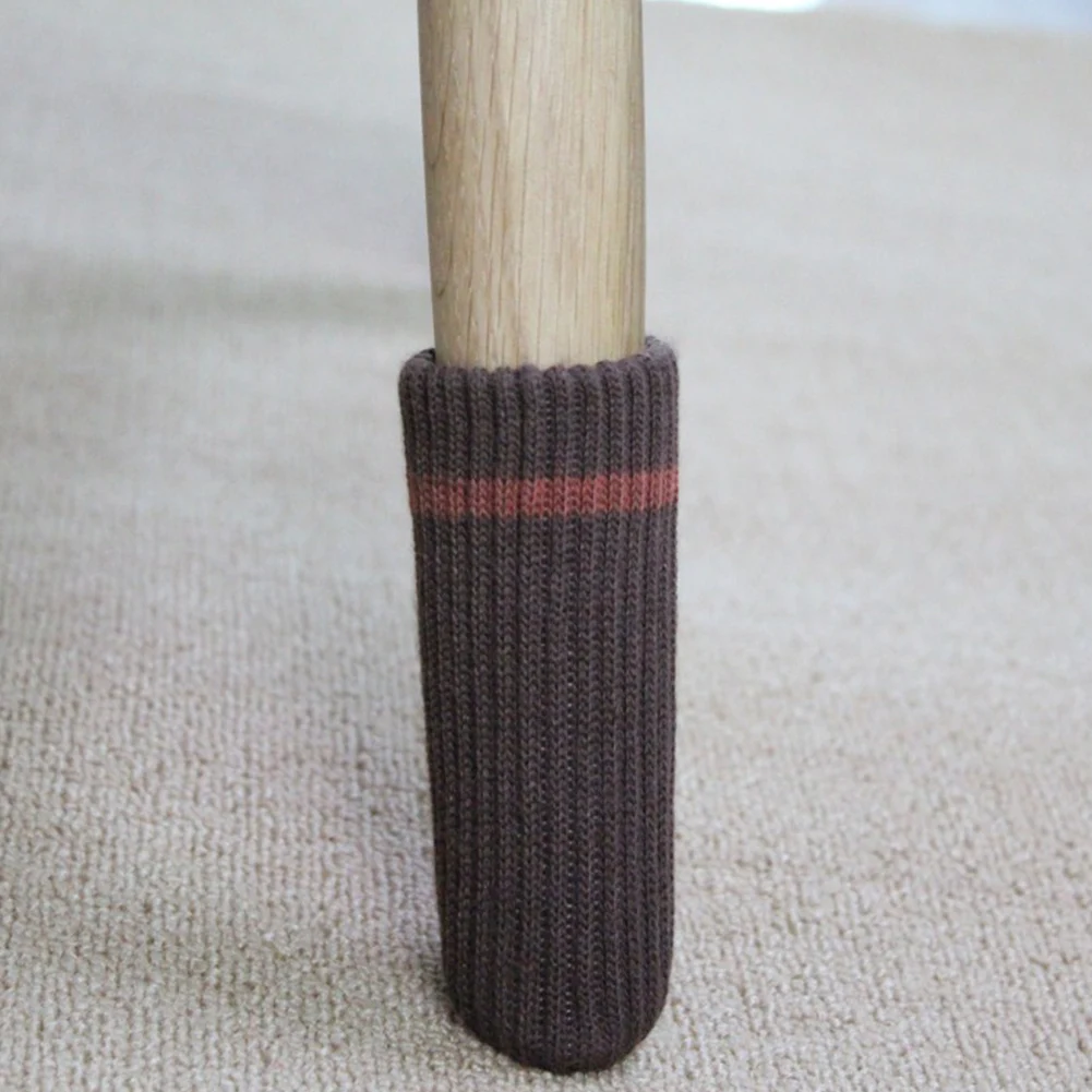 

4Pcs Chair Leg Socks Cover Protector Furniture Feet Sleeve Thicken Knitting Floor Protection Anti-slip Table