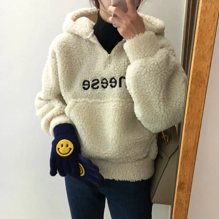 Korean 2018 new cute plush monogrammed casual hat cover lamb -Hoodies, Sweatshirts Korean 2018 new cute plush monogrammed casual hat cover lamb -Hoodies, Sweatshirts