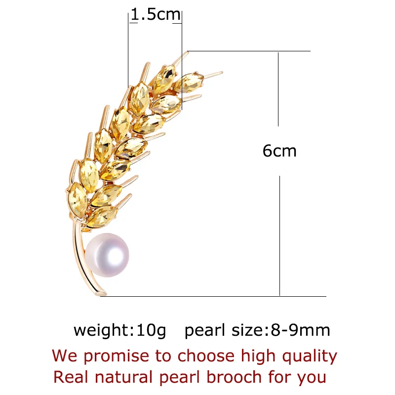 SHDIYAYUN, новая жемчужная брошь, кристаллы, цветок, брошь для женщин, пшеничный шип, брошь на булавке, броши, натуральный пресноводный жемчуг, ювелирное изделие