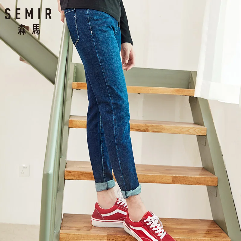 60% OFF SEMIR 2019 Autumn men Jeans Blue Classic Fashion Designer Denim Skinny Jeans men's casual High Quality Slim Fit Trousers