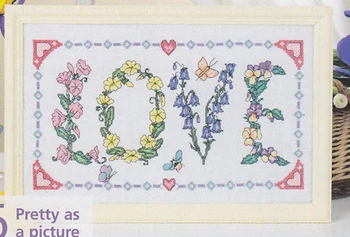 

Fishxx Cross Stitch,Gold81-3flowers[garland of love]water-soluble printing,100%accurate pattern,11CT,Need to embroidery