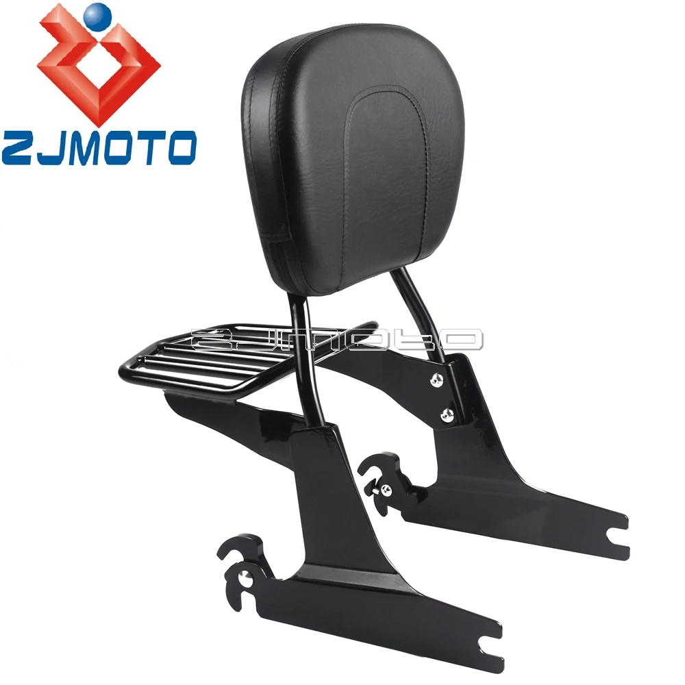 Motorcycle Sissy Bar Backrest Luggage Rack For Harley Dyna Fat Bob FXDF