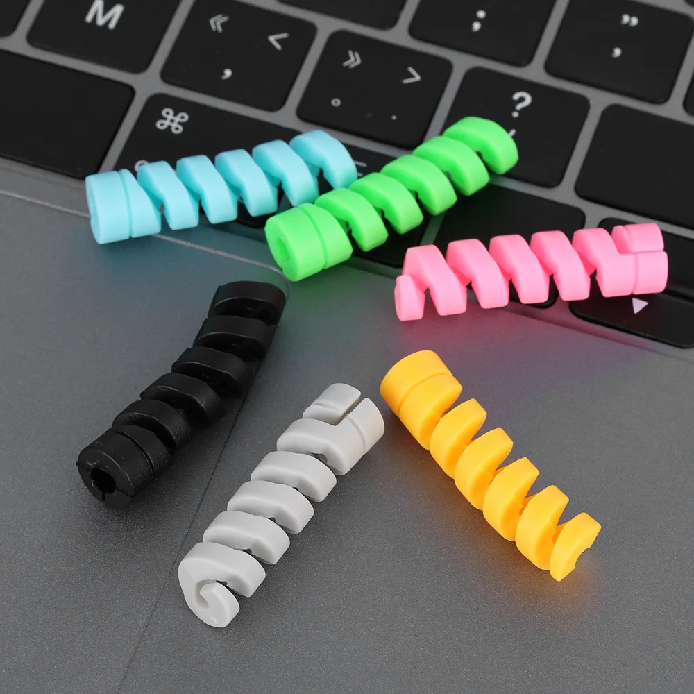 1PC Spiral Cable Saver Protector Data Line Silicone Bobbin Winder Organizer Protection Tools Phone USB Charger Cover Accessories