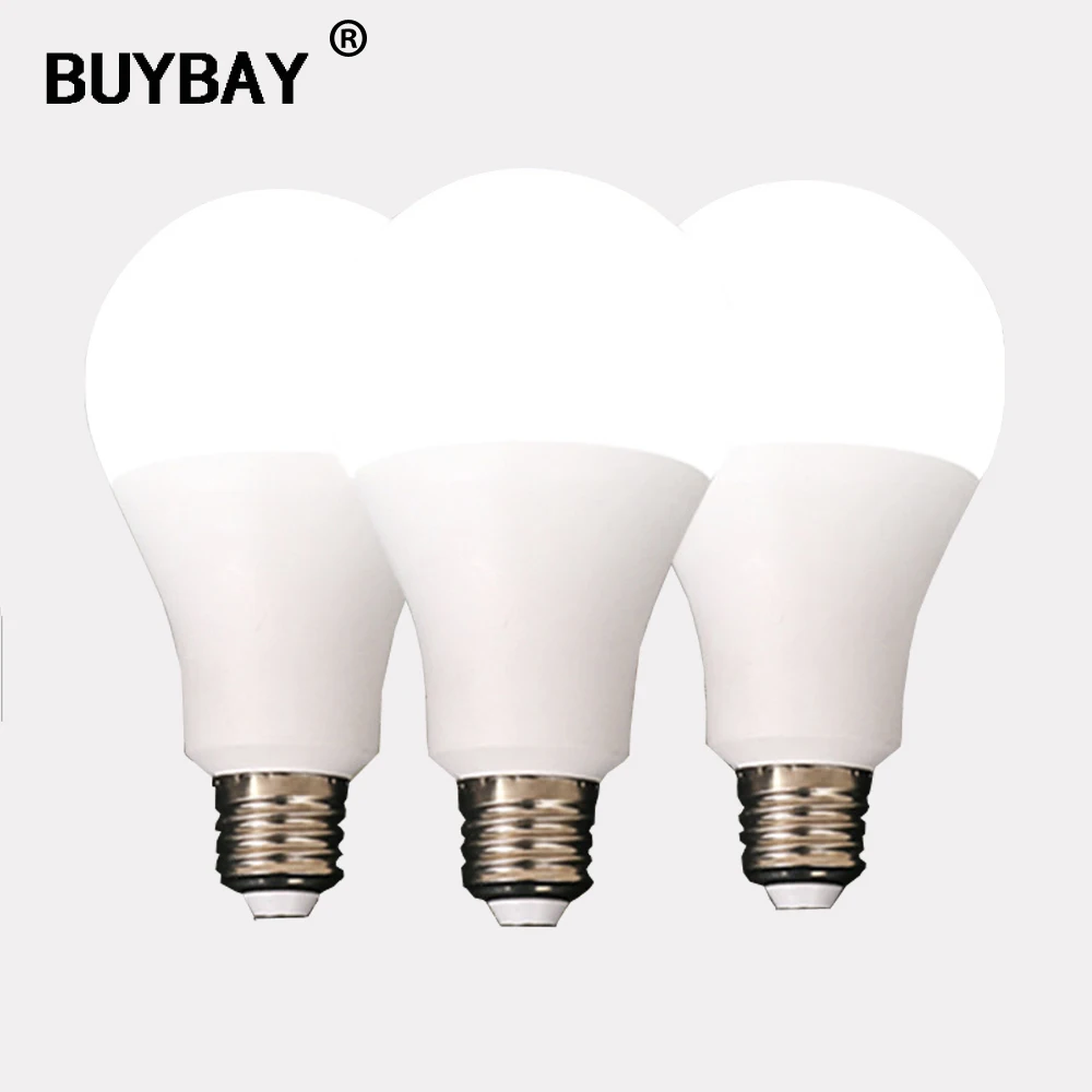 

BUYBAY LED E27 LED Bulb AC 220V-240V Lampada 18W 15W 12W Led Spotlight No Flicker Table Lamp 9W 7W 5W 3W Light for Home Decor