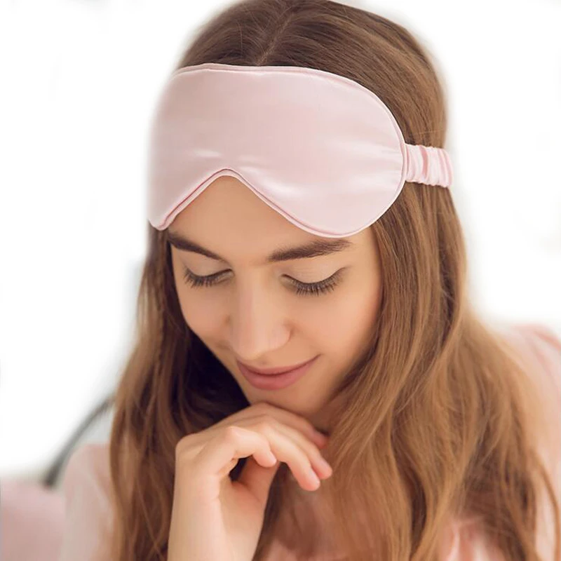 

Pure Natural Mulberry Silk Sleep Rest Eye Mask Padded Shade Cover 19 Momme Travel Relax Normal Eyeshade Blindfolds