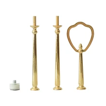 Золотой и Серебряный фрукты 3 ярусный Торт плиты Стенд тяжелый металлический центральный стержень