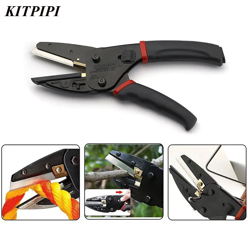 

KITPIPI 3 In 1 Scissors Cutting Tools Pilers Multifunctional Pruning Shears Cable Universal Tools Carbon Steel