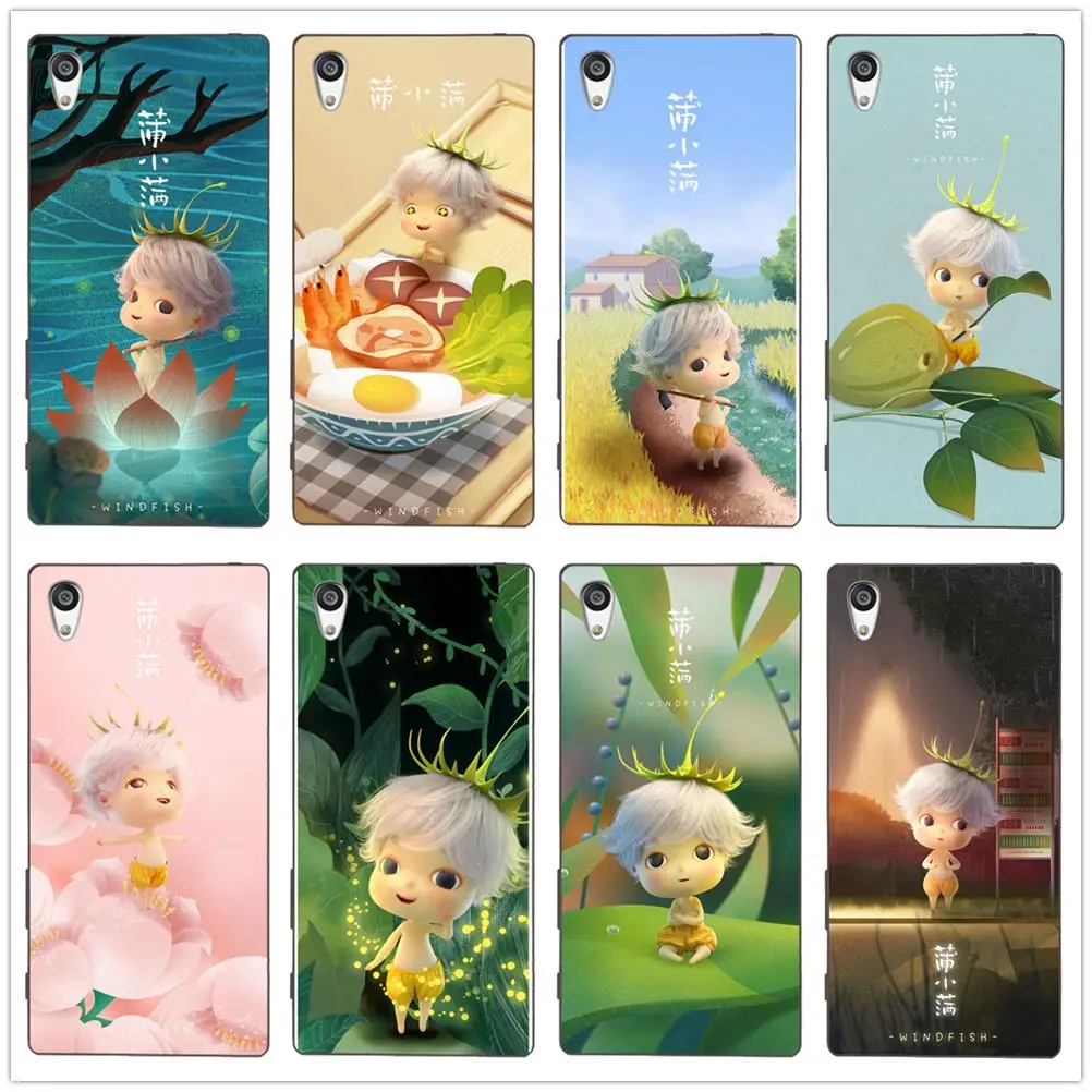 

Sunshine boy on moon Chaffy dish Farming TPU soft case back Cover For Sony Xperia E3 E5 M2 4 5 T3 X XA1 XZ Premium shell Coque