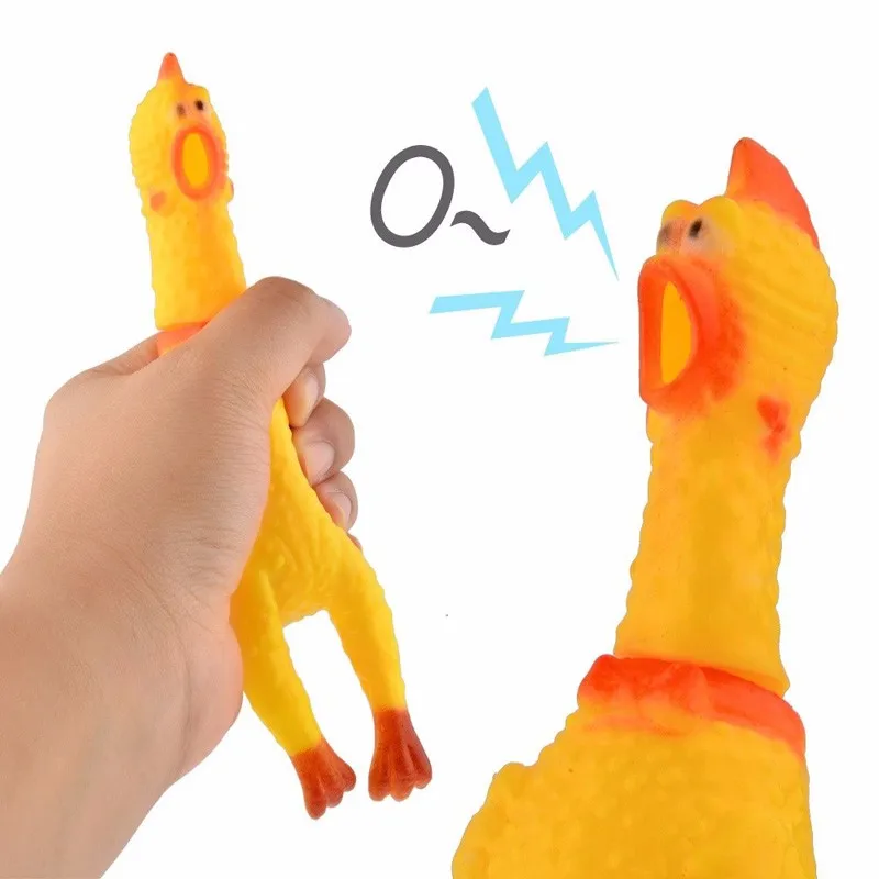 32/17 см детская шутки стирательная резинка Squeeze собака игрушка желтый звук Кричать курица пищалка забавные игрушки для детей
