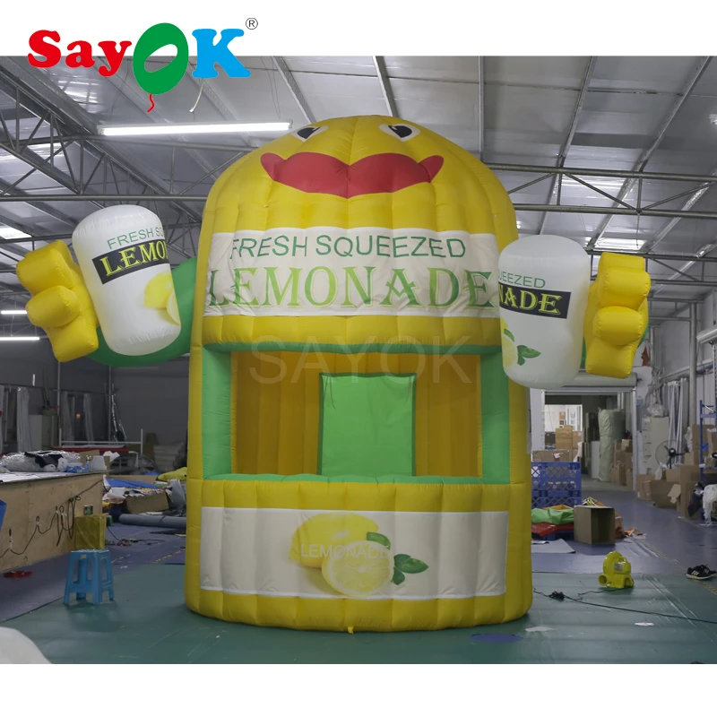 

Inflatable Lemonade Booth Stand Outdoor Sale Tent with Air Blower for Event, Advertising, Promotion