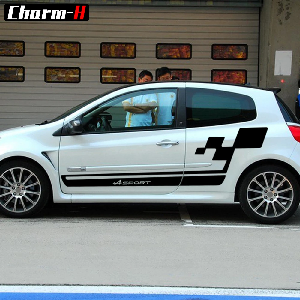 2 قطع الجانب تنورة الرسومات سباق المشارب ملصق حائط من الفينيل‏ لرينو الخلابة لاغونا كليو توينجو ميجان داستر فلوانس الرياضة ملصقات