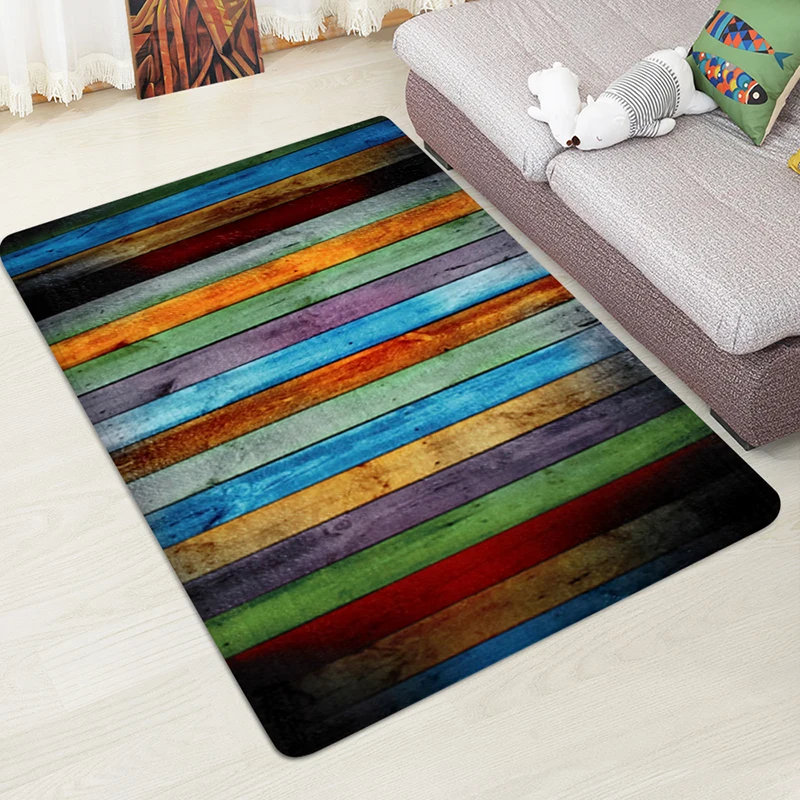 

Wood Printed Carpets For Children Bedroom Mats Bedside Rugs Anti-slip Coffee Table Floor Mats Bathroom Rug Kitchen Carpet