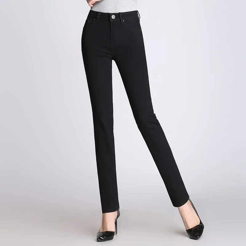 GEJIAN Woman Plus Size Stretch Jeans Female Washed Denim Skinny Pencil Pants Women Mom Jeans High Waist Jeans skinny jeans woman