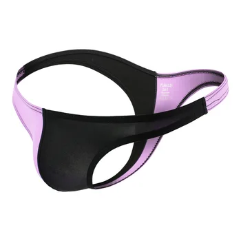 

Men Solid G Strings Thong Underwear Ice Silk Sexy Gay Sissy Tanga Hombre Jockstrap Penise Bag Breathable Thin Men Underwear