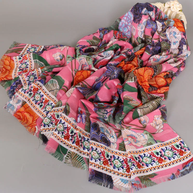 Хлопковый шарф женщины Printe Цветочный блеск платки хиджаб Популярные обертывание Пейсли мусульманин глушитель 6 цветов шарфы/шарф 180*95 см